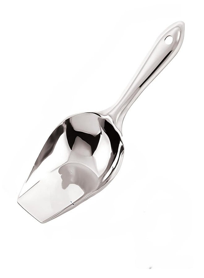 GS KITCHENWARE GS Stainless Steel Grocery Scoop Spoon for Flour, Rice, Sugar, Pulses, Candy & Spices - Small Size L 16.8 cm, Silver, Set of 1. - Image 2